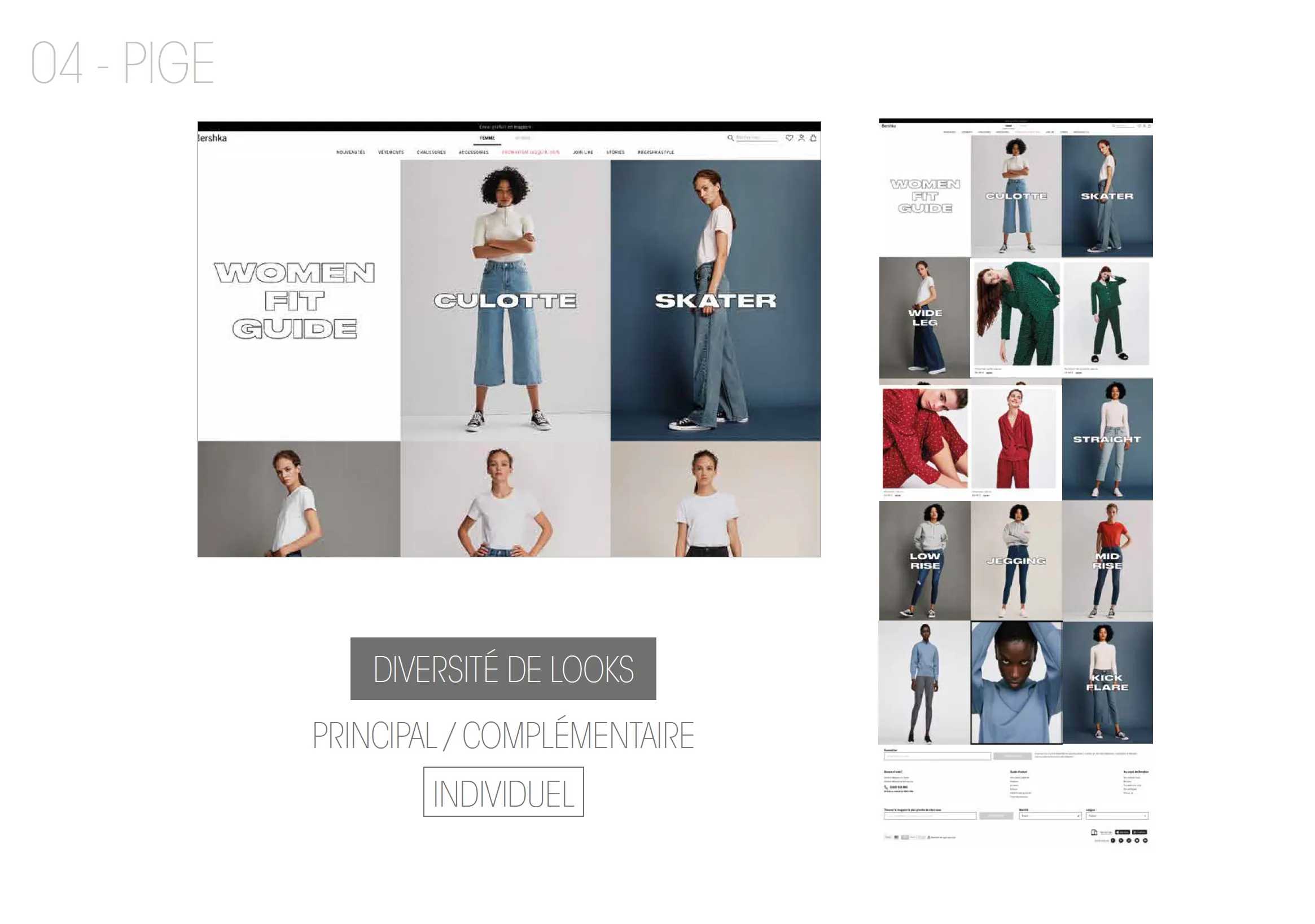 La pige : une diversité de looks, en visuel principal et complémentaire.